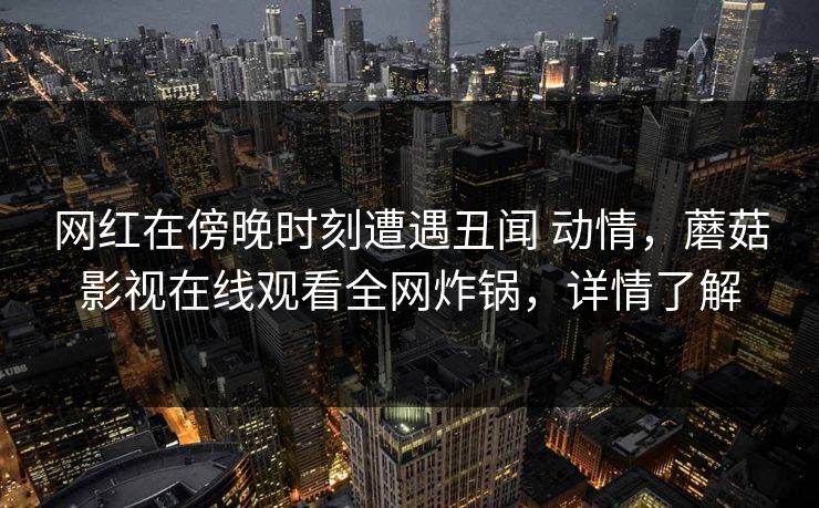 网红在傍晚时刻遭遇丑闻 动情，蘑菇影视在线观看全网炸锅，详情了解