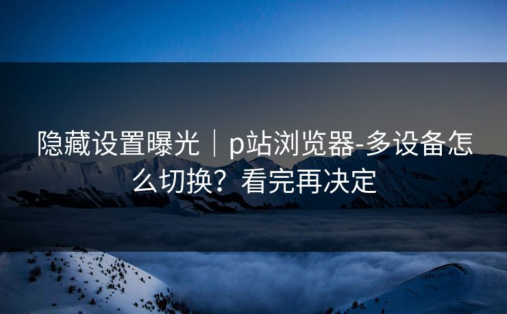 隐藏设置曝光｜p站浏览器-多设备怎么切换？看完再决定